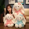 304,560 cm hermosa falda conejo juguetes de peluche hermosa boda vestido conejo muñecas relleno suave animal cojín kawaii regalos de cumpleaños J220729