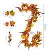 Decoratieve bloemen Simulatie Halloween Deur Decoratie Thanksgiving Day Bruiloft Decor Pompoenplanten Faux Bladeren Handgreep Bundel