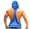 Men's Tank Tops 2022 Fashion Mens Hoodie Singlets Stringer Bodybuilding Fitness Men's Tees Shirts Vest