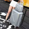 Klqdzms ''''''''inch Business Travel Suitcase Younger Abs Trolley Luggage Set With Cosmetic Bag J220707