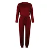 Women s Two Piece Pants Set Long Sleeve Spring Autumn Women Casual Leisure And Top Ladies Solid Home Street Outfit Jogging Suits 221123