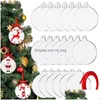 Kerstdecoraties Kerstdecoraties Acryl ornament Diy Blank Round Tag Hanging Decor met lint Drop Delivery Home Garden Dhfzo