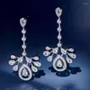 Boucles d'oreilles pendantes Anziw goutte unique pour les femmes en argent sterling 925 lunette en forme de poire brillant créé pierres précieuses bijoux fins cadeaux de fête