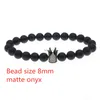 Kralen mat zwart agaat kroonsteen kralen armband unisex paar mode sieraden decoratie cadeau drop levering armbanden dhal88