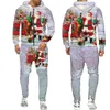 Mens Rastreeiros de Natal Papai Noel Papai Noel Autumn Inverno 3D Impresso de traje de trave de mole