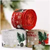 Christmas Decorations Christmas Decorations 5M/Roll Decoration Color Car Printing Ribbon Tree Decor 2022 Home Navidad Yearchristmas Dhjhp