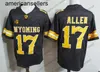 NCAA Wyoming #17 Josh Allen Brown White Jersey Coffee Cheap College Football Stitcehd No Name Men Youth Kid Women Adult S-3XL