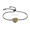 Cadena Mujer Eslabón de piedras preciosas Pulsera de cadena Negro Difuso Energía Curación Chakra Cristal Yoga Brazalete Brazalete Piedra original áspera Pareja Dr Dhkh2