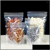 Present Wrap Gift Wrap 100st Clear Plastic Stand Up Bag With Round Corner Self Grip SEAL Food Snack Puches tårskår