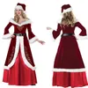 Thème Costume Deluxe Hommes De Noël Femmes Cosplay Tissu De Luxe Couple Père Noël Uniforme Tenues De Vacances 221124