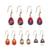 Dangle Lustre Boho Coréen Colourf Cristal Boucles D'oreilles De Mode Larme Géométrique Dangle Boucle D'oreille Pour Les Femmes De Luxe En Verre Bijoux Gi Dhieq