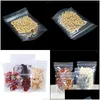 Emballage cadeau Emballage cadeau 100 pièces en plastique transparent Stand Up Bag avec coin rond Auto Grip Seal Food Snack Pouches Tear Notch Res Mylarbagsho Dhvai