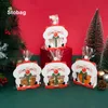 Emballage cadeau StoBag 40pcs Marry Christmas Kraft Box Window Candy Cookies Packaging Santa Claus Cute Kids Holiday Happy Year Party Favor 221124