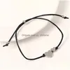 Braccialetti con ciondoli Cuore pesca Amore Fascino a forma di cuore Corda rossa fortunata Bracciale intrecciato regolabile a mano Semplice regalo per uomo donna Coppia goccia Dh7G6