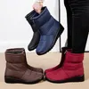 Boots Waterproof Snow for Women Winter Warm Plush Ankle Booties Front Zipper Non Slip Cotton vadderade skor Kvinnan Storlek 44 221123