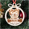 Christmas Decorations Christmas Decorations Ornaments Holiday Wooden Crafts Hollow Carving Name Diy Dog Blessings Pendant U2W4Christ Dhtuo