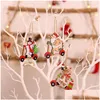 Decorações de Natal Decorações de Natal 9pcs/caixa pingentes de madeira pingentes de natal ornamentos pendurados para casa Noel Navidad Decor Kid Dhd1t