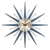 Настенные часы скандинавские ретро -роскошные стиль часы, висящие полые железные металлы простая мода кухня, гостиная