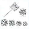 Dangle Chandelier CZ Stud Earing 925 Sterling Sliver Simated Diamond Round Round Cubic Zirconia Ear Sets4ペアドロップ配信Jew DHVBJ