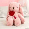 Leuke lange oren konijnenbedrijf Rose Plush Doll Soft Plush Toys voor kinderen slaperig knuffel pluche babyspeelgoed voor zuigelingen cadeau J220729