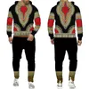 Survêtements pour hommes Africain Dashiki Sweat à capucheSuit Casual 3D Imprimé Style ethnique Sweat-shirt Pantalon Ensemble MenWomen Folk-Custom Streetwear Survêtement 221124