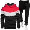 Heren trainingspakken herfst en winter warm fluwelen 2-delig pak mode sportmerk trui met capuchon casual sportkleding 221124