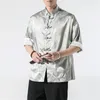 Этническая одежда китайские рубашки атласные шелковые винтажные пальто цвета ханфу блузка традиционная для мужчин Top Tang Year Одежда