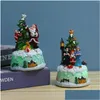 Decorações de Natal Decorações de Natal 2022 Resina de ornamentos de iluminação LED de bolo Scpture com música para decoração em casa 9 15cm Drop dhyl2