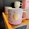 Summer Starbucks Sakura Flying Bronze Mug 355ml Pink Cherry Blossom Golden Mermaid Bronze Coffee Cuper 0H3F