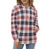 Herren Hoodies Tartan Plaid Lässiger Mann Rot Und Blau Kariert Ästhetisch Bedruckte Sweatshirts Langarm Street Style Übergroßer Hoodie