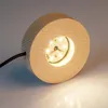Décor de lumière LED en bois Base d'affichage cristal verre résine Art ornement bois base de lampe de nuit lumières LED présentoir rotatif P1124