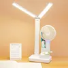 Table Lamps LED Double-Head Desk Lamp Lights Battery Operated With USB Charging Eye Protection For Home/Office