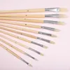 Set of 10 artist brushes Pigskin birch handle oil painting gouache brush Please contact us for purchase