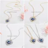 Colliers de pendentif Nouveaux colliers de tour de cou mode Colliers coag￩s SIER PLATED BLUE ENVE COLLE ENAMEL pour les femmes Glamour Jewe Dhuxb