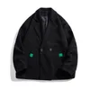 Miscele uomo inverno beige cappotto di lana nero caldo moda casual giacca doppio petto coreano allentato corto 221123
