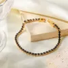 Европа и америка модные браслеты 14 тыс. Желто -золотое покрытие из нержавеющей стали CZ Теннисные браслеты для девочек Женщины хороший подарок