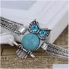 Beaded European And American Retro Bracelet Female Owl Loose Stone Diamond Antique Sier National Wind Carved Wrist Jewelry Fashion D Dhipc