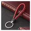 Nyckelringar L￤der Key Chain Benz Woven Lanyard Keychain med metallring f￶r bil / kontorshem 16 F￤rger Drop Leverans smycken DHA0C