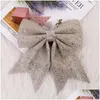 Christmas Decorations Christmas Decorations 2Pcs Tree Pendants Decoration Glitter Bows Xmas Ornament Navidad Year Home Party Decor D Dh0Kp