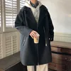 Männer Blends Winter Mode Woolen Staub Mäntel Männer Zipper Decor Hohe Qualität Koreanischen Stil Lose Beiläufige Windjacke Dicke Warme Trenchcoat 221123