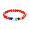 Beaded 10PcSet 7 Chakra Healing Nce 6Mm Beads Bracelet Yoga Life Energy Charm Natural Stone Jewelry Drop Delivery Bracelets Dhgar4624880