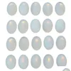 Loose Gemstones Opalite Oval Flat Back Gemstone Cabochons Healing Chakra Crystal Stone Opal Bead Cab Ers No Hole For Jewelry Craft M Dhkif