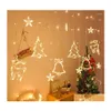 Dekoracje świąteczne dekoracje świąteczne dekoracje LED Garland Curtain Star Light Star Moon 220V/110 V Rok 2022 dla domu Noel Dhbjf