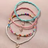 Anklets Fashion Personality Seed Beads Anklet Bracelet Handmade Moon Star Lock Pendant Chain For Women Barefoot Jewelry