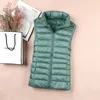 Womens Down Parkas Ultra Thin Jacket Light Warm Waistcoat Female Sleeveless Cropped Puffer Vest Lining Woman Winter Coat Spring 221124