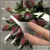 Emballage cadeau Emballage cadeau 500Pcs / 1000Pcs Rose Bud Protection Net Er Cosmetic Brush Mesh Bag Extended Floraison Plastic Packagi Mylarbagsho Dh6Oi