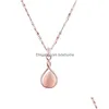 Pendanthalsband p￥f￥gel Drop Shaped Opal Set 2 -stycken Fashion Jewelry Halsband￶rh￤ngen Br￶llopsfest Tillbeh￶r Drop Leverans Neck DH9D1