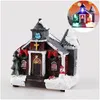 Christmas Decorations Christmas Decorations Merry Mini Resin Led Light House Xmas Tree Ornament Family Decor Gift Drop Delivery Home Dh4Jk