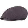 BERETS HT2289 MEN CAPS Solid Plain Ivy Flat Sboy High Quality Cotton Beret Artist Painter Vintage Octagonal Cap