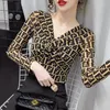 Women's Blouses Designer Long Sleeve Tops Women Plus Size Leopard Camisa Ladies Office Shirts Celebrating Cocktail Evening Feminine Pullover